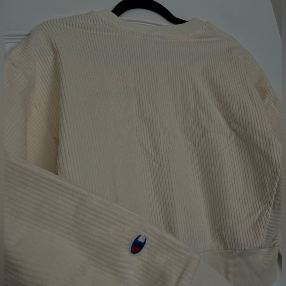 Champion Cream Suede Cropped Crewneck - Picture 3 of 5